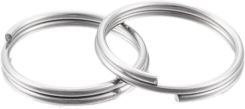 LiQunSweet 100PCS 316 Stainless Steel 25mm (1 Inch) Round Split Circular Keychain Ring Bulk for Craft Jewelry Making Car Home Keys in Kuwait