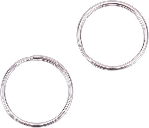 LiQunSweet 100PCS 316 Stainless Steel 25mm (1 Inch) Round Split Circular Keychain Ring Bulk for Craft Jewelry Making Car Home Keys in Kuwait