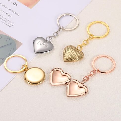 سلسلة مفاتيح MECCANIXITY Locket للنساء، سلاسل مفاتيح قلادة صورة ساحرة مع صندوق هدايا لعيد الميلاد in Kuwait