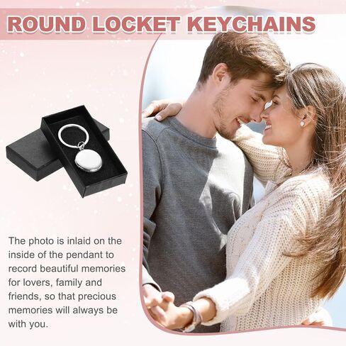 سلسلة مفاتيح MECCANIXITY Locket للنساء، سلاسل مفاتيح قلادة صورة ساحرة مع صندوق هدايا لعيد الميلاد in Kuwait