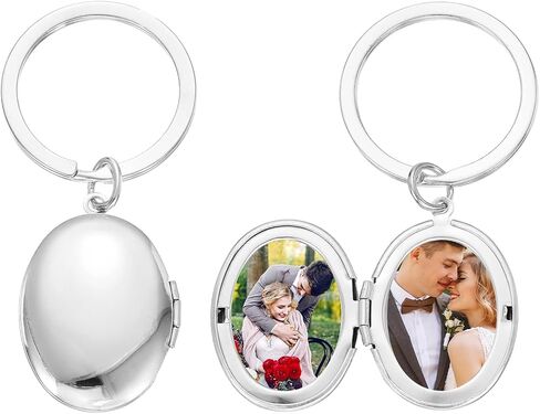 سلسلة مفاتيح MECCANIXITY Locket للنساء، سلاسل مفاتيح قلادة صورة ساحرة مع صندوق هدايا لعيد الميلاد in Kuwait
