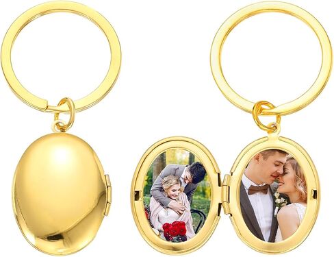 سلسلة مفاتيح MECCANIXITY Locket للنساء، سلاسل مفاتيح قلادة صورة ساحرة مع صندوق هدايا لعيد الميلاد in Kuwait
