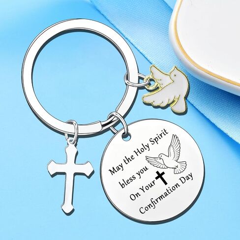 Christian Gifts for Women Baptism Gifts First Communion Gift Inspirational Bible Verse Keychain Religious Present in Kuwait
