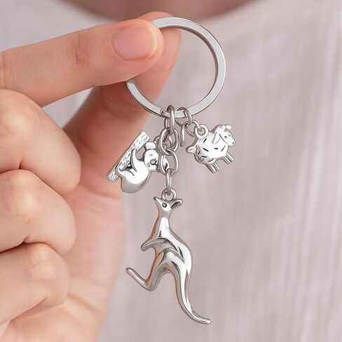 Animal Keychain with Australia – Koala, Kangaroo, and Sheep Charms, Creative Souvenir for Bag Charms,Funny Keychains Gift for Women Girls Men Animal Lovers and Travelers in Saudi Arabia