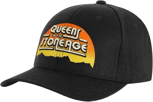 Queens of the Stone Age Men's Sunrise Logo Baseball Cap Black in Saudi Arabia