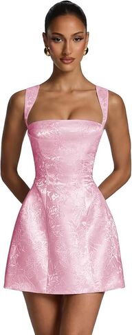 Fashionbride Short Jacquard Satin Homecoming Dress for Teens Square Neck Corset Mini Formal Evening Cocktail Gown in Saudi Arabia