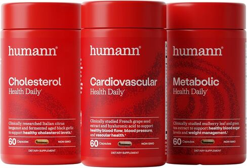 Humann Cholesterol, Metabolic & Cardiovascular Health Daily Bundle, 180 Total Capsules (3 x 60ct Bottles), 30-Day Supply in Saudi Arabia