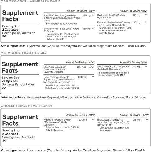 Humann Cholesterol, Metabolic & Cardiovascular Health Daily Bundle, 180 Total Capsules (3 x 60ct Bottles), 30-Day Supply in Saudi Arabia