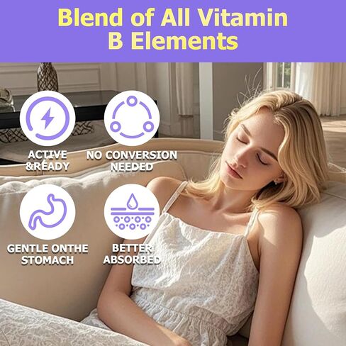 Advanced Vitamin B Complex Liquid Drops for Women Men & Kids, 15-in-1 VIT B Complex with Vitamin C B12 B6 B1 Niacin Folate for Brain Nerve Neuropathy Energy Mood Health, Sublingual B-Complex Drops in Saudi Arabia