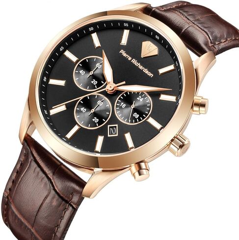 PIERRE RICHARDSON Men’s Luxury Watch PR2320 – Silver Stainless Steel Quartz, 44mm, 5ATM Water Resistant, Scratch-Resistant Sapphire Crystal Glass in Saudi Arabia