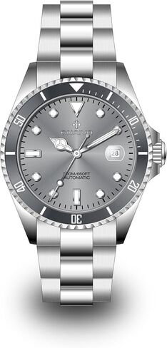ENRIVA Men's 200m Water-Resistant Diver Automatic Watch with Stainless Steel Band,Pro Japanese Self Wind Watch for Men with 3-Hand Date Calendar,Rotating Bezel and Luminous Hands,Blue in Kuwait