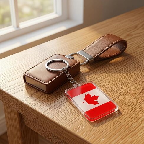 12 قطعة ملصقات علم كندا سلاسل المفاتيح الاكريليك مابل ليف تذكارية Keyrings سلاسل المفاتيح اكسسوارات للوازم الكندية الرجال النساء حقائب الظهر السيارات الشاحنات in Kuwait