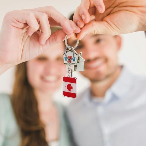 12 قطعة ملصقات علم كندا سلاسل المفاتيح الاكريليك مابل ليف تذكارية Keyrings سلاسل المفاتيح اكسسوارات للوازم الكندية الرجال النساء حقائب الظهر السيارات الشاحنات in Kuwait