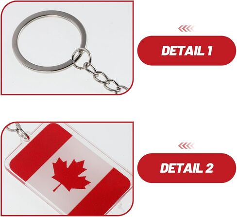 12 قطعة ملصقات علم كندا سلاسل المفاتيح الاكريليك مابل ليف تذكارية Keyrings سلاسل المفاتيح اكسسوارات للوازم الكندية الرجال النساء حقائب الظهر السيارات الشاحنات in Kuwait