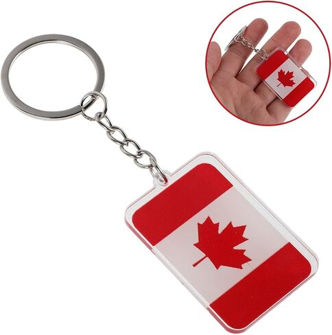 12 قطعة ملصقات علم كندا سلاسل المفاتيح الاكريليك مابل ليف تذكارية Keyrings سلاسل المفاتيح اكسسوارات للوازم الكندية الرجال النساء حقائب الظهر السيارات الشاحنات in Kuwait