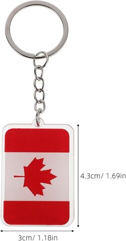 12 قطعة ملصقات علم كندا سلاسل المفاتيح الاكريليك مابل ليف تذكارية Keyrings سلاسل المفاتيح اكسسوارات للوازم الكندية الرجال النساء حقائب الظهر السيارات الشاحنات in Kuwait