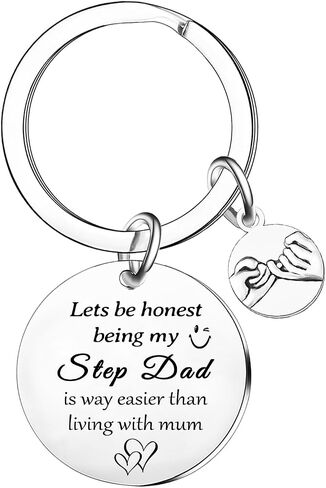 Fathers Day Gift Step Dad Keychain from Daughter Son Bonus Dad Gift Stepfather Keyring Christmas Birthday Gifts for Stepdad in Saudi Arabia