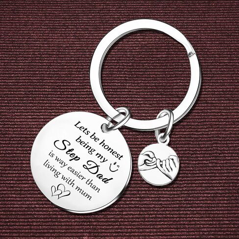 Fathers Day Gift Step Dad Keychain from Daughter Son Bonus Dad Gift Stepfather Keyring Christmas Birthday Gifts for Stepdad in Saudi Arabia