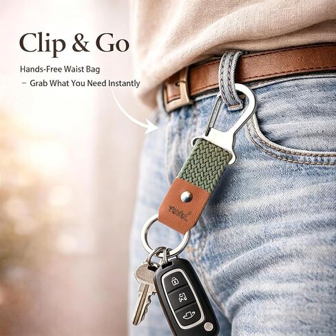 Stainless Steel Keychain, Short Belt Loop Key Clip, Durable Key Organizer for Home use and Car Keys in Kuwait