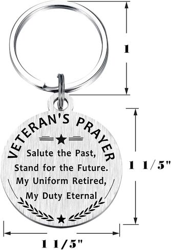 Veteran's Prayer Keychain - Veterans Gifts for Men Women, Military Retirement, Air Force, Army or Navy Veterans Day Gift, Christmas Keepsake in Saudi Arabia
