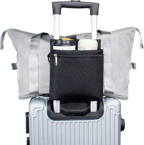 Luggage Travel Cup Holder with Luggage Straps Free Hand Drink Caddy Beverage Holder Travel Accessories Gift for Flight Attendants Businessmen Travelers Fits Roll on Suitcase Handles Black in Saudi Arabia