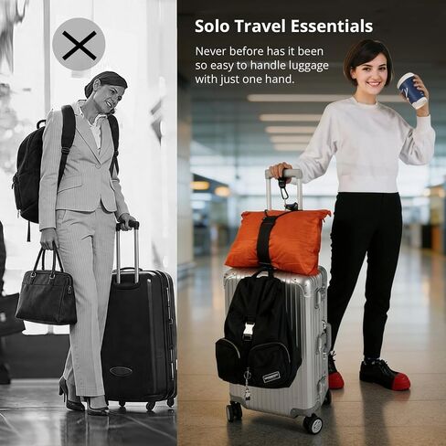 Luggage Strap and Hooks 3PCS for Securing Belongings to Suitcase, Adjustable Connector Strap Add a Bag or Backpack, Connect 2 Similar Size Suitcases, 2 Hooks with Velcro Fixing Travel Accessories in Saudi Arabia