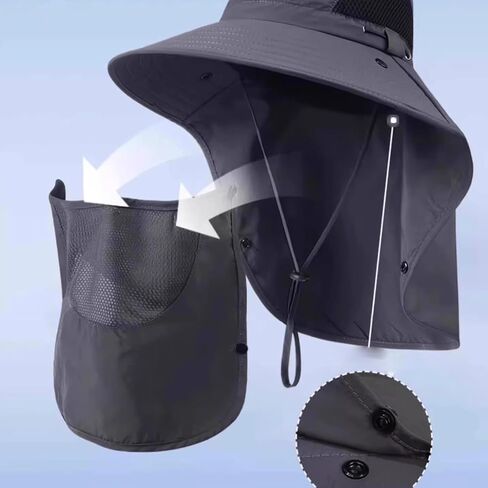 Hat for Men Outdoor Activities with Breathable Nylon and Wide Brimmed Headwear Men ' S Sun Hat with Adjustable in Saudi Arabia