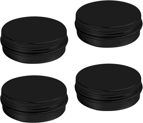 4Pcs Metal Round Tins Aluminum Cans,2 OzEmpty Tin with Screw Lids for Salve, Lip Balm,Spices or Candies Containers (Silver) in Saudi Arabia