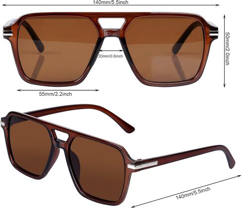 3 Pairs Retro Aviator Sunglasses for Women Men Vintage Rectangle Sunnies Womens Mens Shades Trendy Sun Glasses in Saudi Arabia