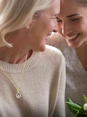 Infinity Necklaces for Women, White Gold/14K Gold/Rose Gold Forever Love Jewelry Gift with Birthstone Pendant for Wife Her Mom in Saudi Arabia