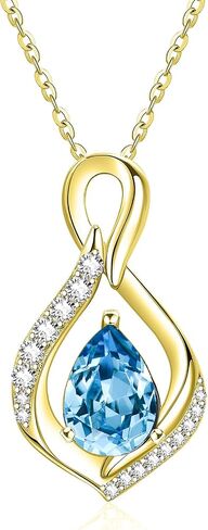 Infinity Necklaces for Women, White Gold/14K Gold/Rose Gold Forever Love Jewelry Gift with Birthstone Pendant for Wife Her Mom in Saudi Arabia