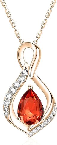 Infinity Necklaces for Women, White Gold/14K Gold/Rose Gold Forever Love Jewelry Gift with Birthstone Pendant for Wife Her Mom in Saudi Arabia