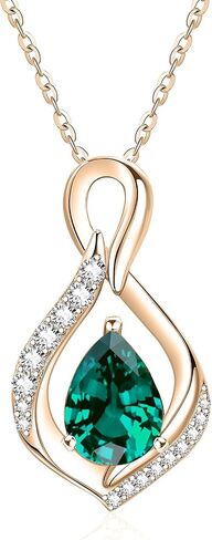 Infinity Necklaces for Women, White Gold/14K Gold/Rose Gold Forever Love Jewelry Gift with Birthstone Pendant for Wife Her Mom in Saudi Arabia