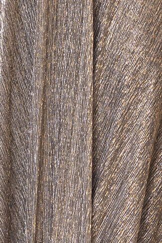 Betsy & Adam Women's Floor Length, Long Sleeve V-Neck Metallic Evening Gown with Empire Waist and Flowing Skirt, Mocha/Gold, 12P, Petite in Saudi Arabia
