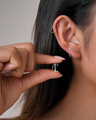 3 Pair Backless Half Hoop Earrings for Women Hypoallergenic 18K Gold/silver Plated Stainless Steel Stacks Huggie Earrings Minimalist Comfort Sleeper jewelry Gift in Saudi Arabia