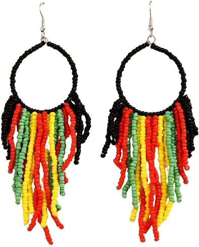 Red Yellow Green Black Tassel Hoop Earrings Juneteenth Celebration Jewlry Black History Accessory Gift in Saudi Arabia