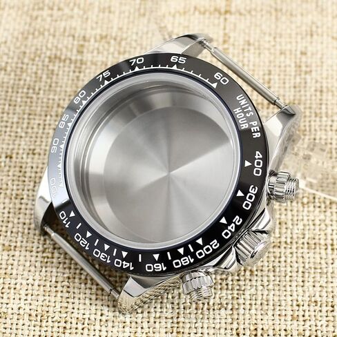 39MM Steel Ceramic Bezel Watch Case Sapphire Crystal Glass Automatic Watch Assembly Kit for VK63 Movement in Saudi Arabia