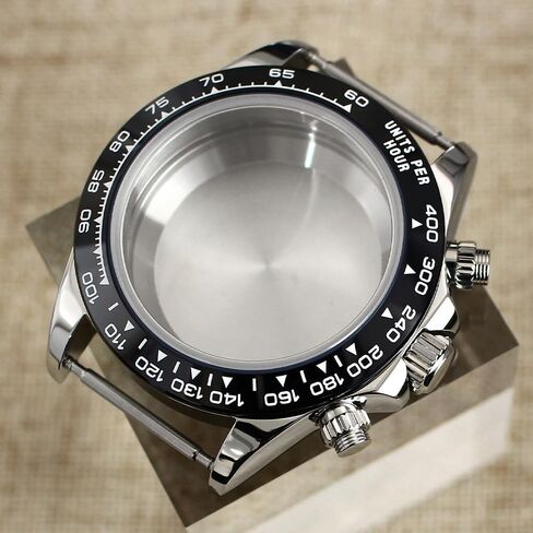 39MM Steel Ceramic Bezel Watch Case Sapphire Crystal Glass Automatic Watch Assembly Kit for VK63 Movement in Saudi Arabia