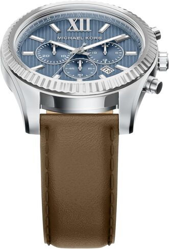 Michael Kors Men's Lexington Chronograph Brown Leather Watch (Model: MK9258) in Saudi Arabia