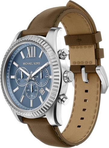 Michael Kors Men's Lexington Chronograph Brown Leather Watch (Model: MK9258) in Saudi Arabia