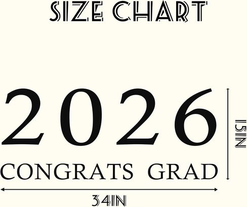ملصق حائط 2026 Congrats Grad - ملصق مخطط حفلات Congrats Grad لعام 2026، ديكور حائط لحفلات التخرج (Congrats 2026) in Kuwait