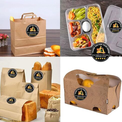 Star Review Delivery Labels Freshness Label Thank You for Your Order Stickers 500 Pcs Food Delivery Stickers Tamper Evident Food Package Stickers for Bags Grocery Shopper Accessories Tips in Kuwait
