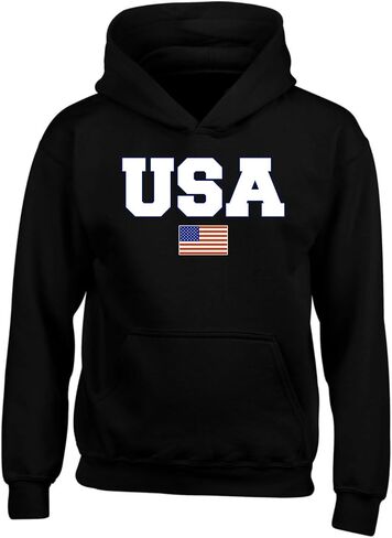 سترة Wild Bobby Vintage Varsity Letters USA Flag Americana/American Pride للجنسين بياقة دائرية in Kuwait