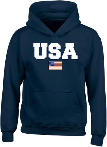 سترة Wild Bobby Vintage Varsity Letters USA Flag Americana/American Pride للجنسين بياقة دائرية in Kuwait
