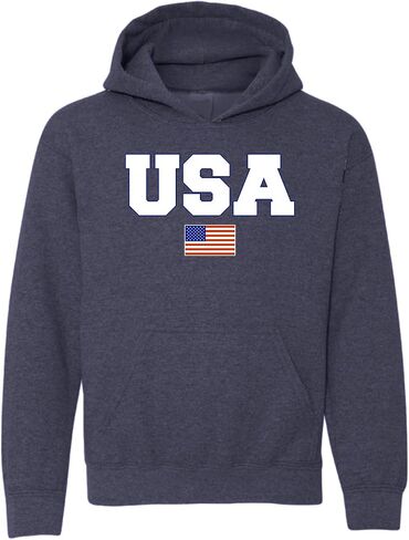 سترة Wild Bobby Vintage Varsity Letters USA Flag Americana/American Pride للجنسين بياقة دائرية in Kuwait