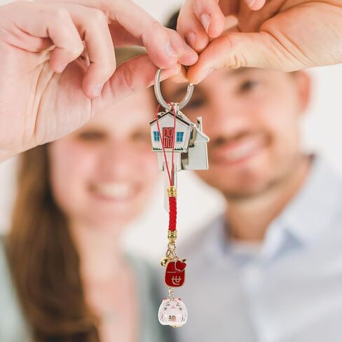 6Pcs Lucky Cat Keychain：Charms Maneki Neko Pendant Japanese Keychain Gifts Good Luck Charms Strap Fengshui Fortune Beckoning Cat Good Health Mascot Avoid Evil Pendants in Saudi Arabia