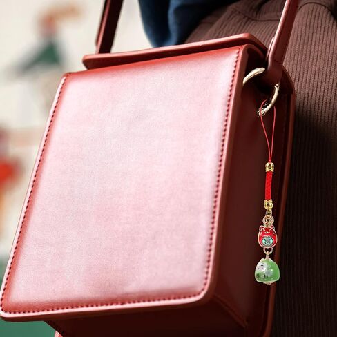 6Pcs Lucky Cat Keychain：Charms Maneki Neko Pendant Japanese Keychain Gifts Good Luck Charms Strap Fengshui Fortune Beckoning Cat Good Health Mascot Avoid Evil Pendants in Saudi Arabia