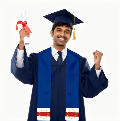 Cape Verde Flag Graduation Stole Graduation Sash Scarf for International Student Abroad Adult Unisex in Saudi Arabia