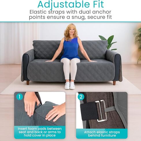 SURES Waterproof Sofa Chair Covers - Lazy Boy Armchair Slipcover, Stay in Place for Pets - Seat Covering for Electric Reclining Couch with Arms - Protector for Leather, Washable - for Incontinence in Saudi Arabia