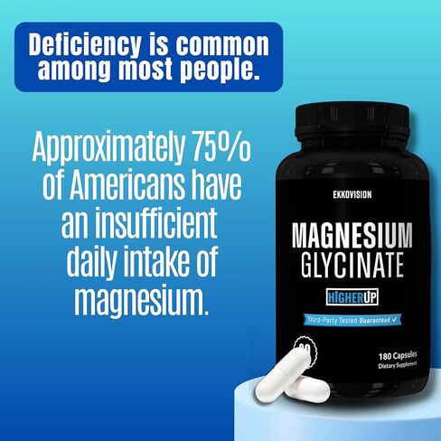 Ekkovision Magnesium Glycinate by Ekko x HigherUp, Highly Bioavailable Magnesium Supplement for Men & Women with Glycine for Relaxation, Sleep and Overall Wellness, Gentle on Stomach, 90 Capsules in Saudi Arabia